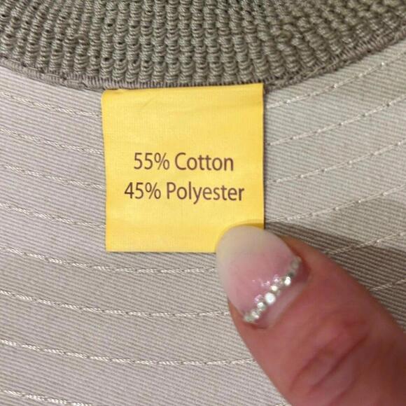 Panama Jack Mesh Khaki Tan Safari Sun Hat 3" Brim Leather Chin Strap SPF Unisex - Picture 7 of 11